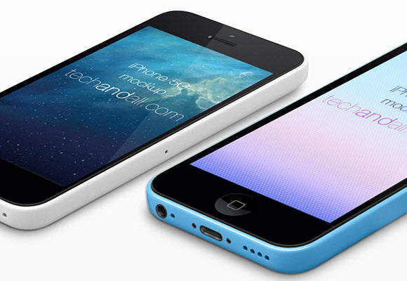 Iphone5C Perspective Mockup #2