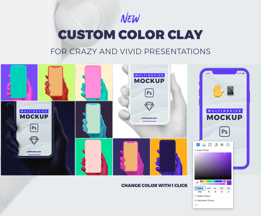 Set of Modern Smartphones PSD Mockups iPhone X, Samsung Galazy S9