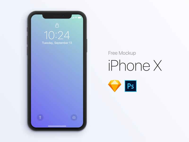 Flat Black iPhone Mockup PSD and Sketch