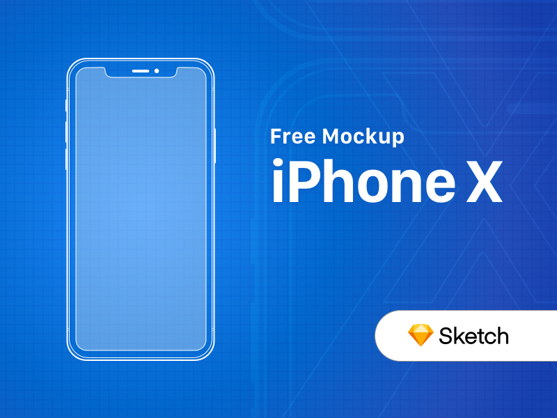 iPhone X Outline Sketch Mockup