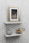Islamic Arrangement With Frame And Lamp On Shelves Psd