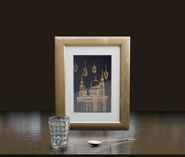 Islamic New Years Arrangement With Frame Psd