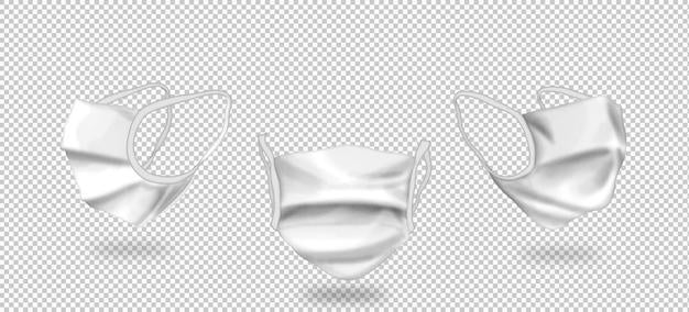 Isolated 3D Three Views Masks Psd