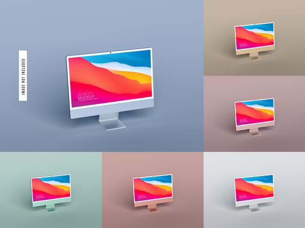 Isolated Desktop Screen Mockup Psd