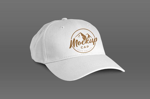 Isolated White Cap Mockup Psd
