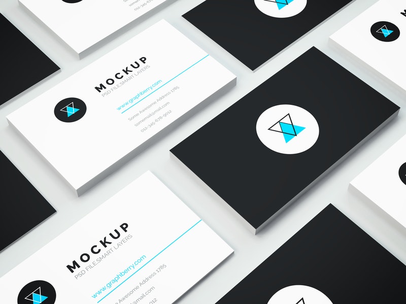 Isometric Business Card Mockup Vol.3
