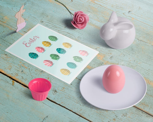 Isometric Easter Mockup Composition Psd