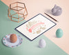 Isometric Easter Mockup Composition Psd