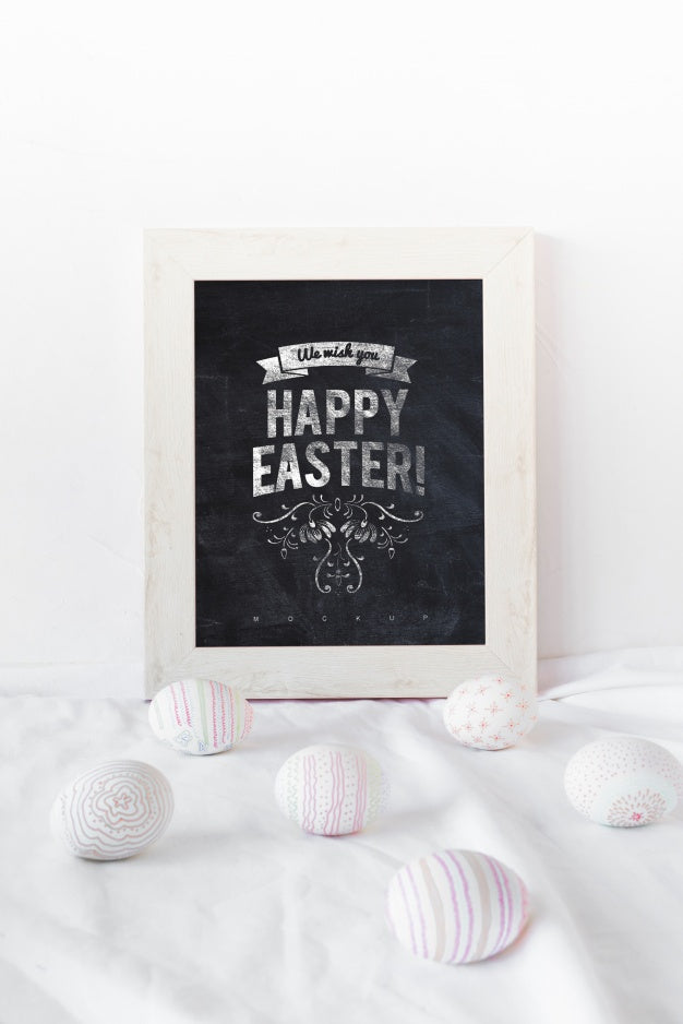 Isometric Easter Mockup Composition Psd