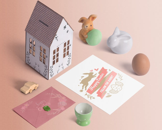 Isometric Easter Mockup Composition Psd