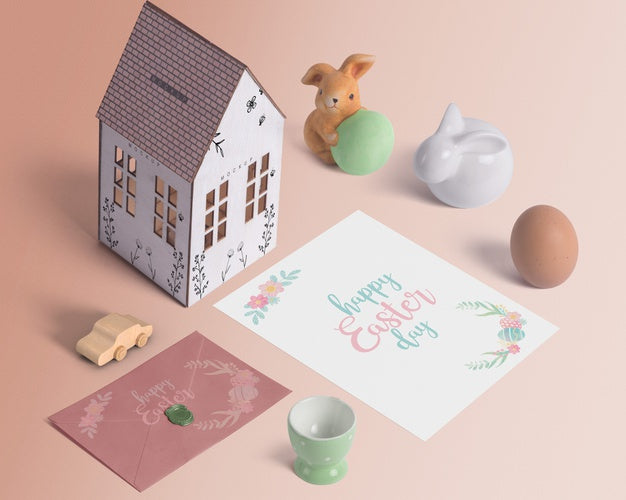 Isometric Editable Scene Creator Easter Mockup Psd