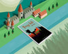 Isometric Fairy Tale Mockup With Cover Psd