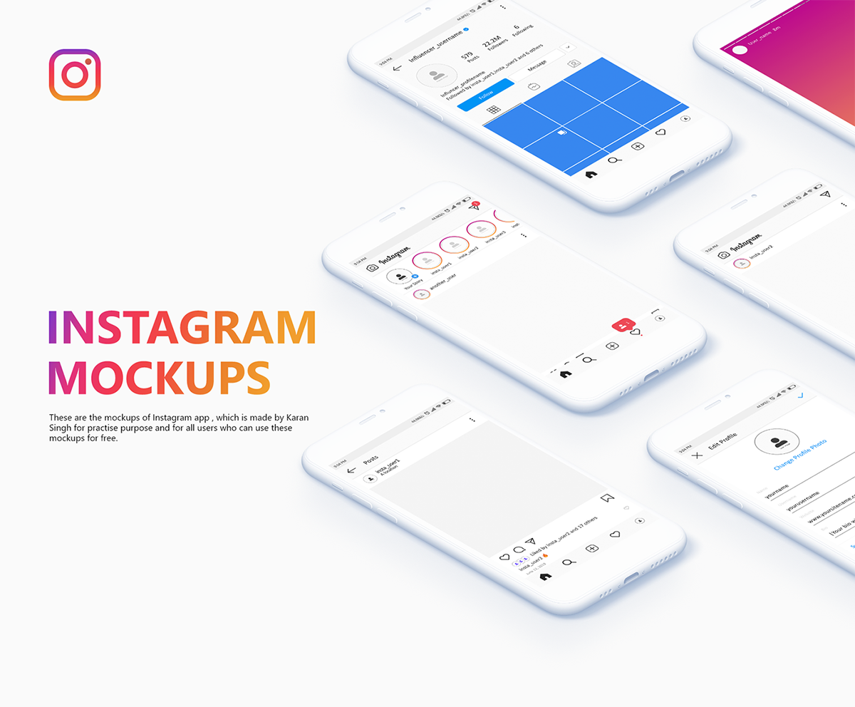 Isometric Instagram Mockup