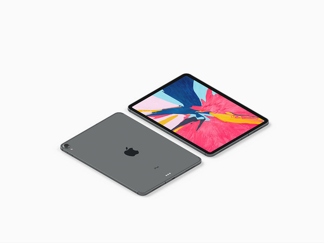 Isometric Ipad Pro 2018 Mockup