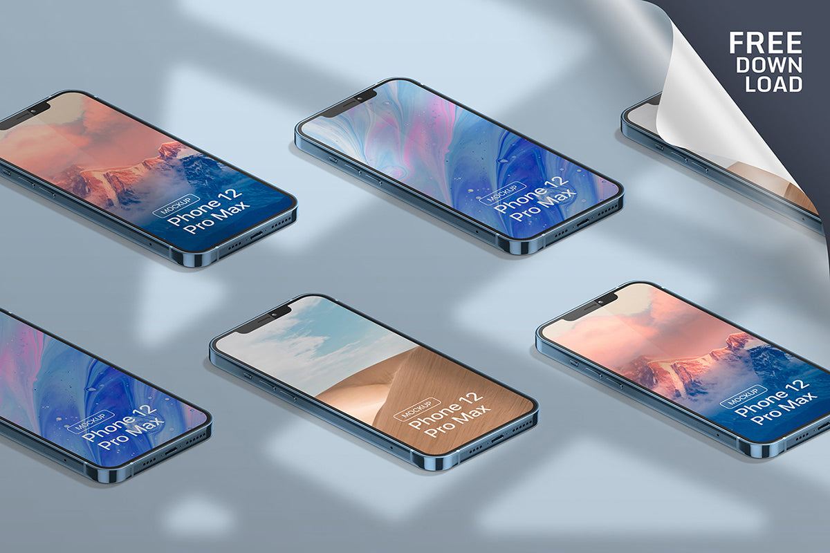 Isometric Iphone 12 Mockup