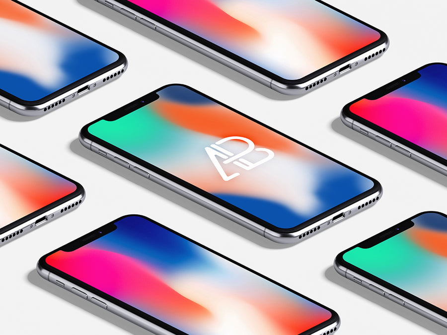 Isometric Iphone X Mockup Vol.3