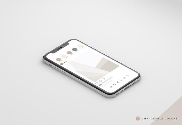 Isometric Minimal 3D Phone With Rrss Interface Mockup Psd
