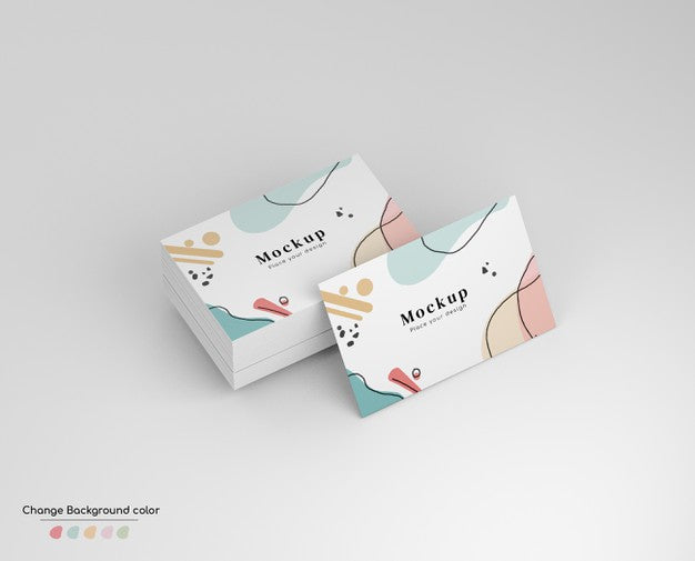 Isometric Minimal Business Visiting Card Mockup In Wad And Isolated. Psd