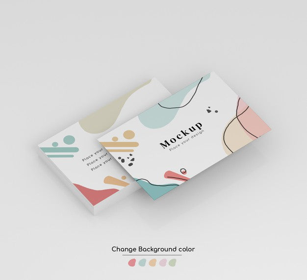 Isometric Minimal Business Visiting Card Mockup In Wad And Isolated. Psd