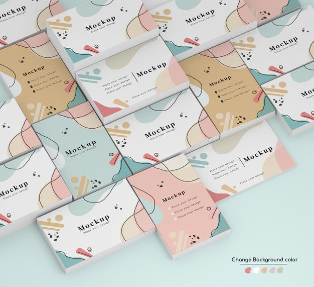 Isometric Minimal Business Visiting Card Mockup Psd