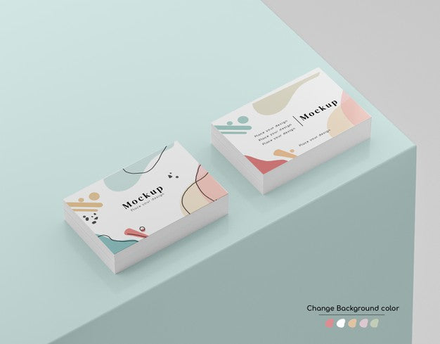 Isometric Minimal Business Visiting Card Wad Mockup On A Platform Corner. Psd
