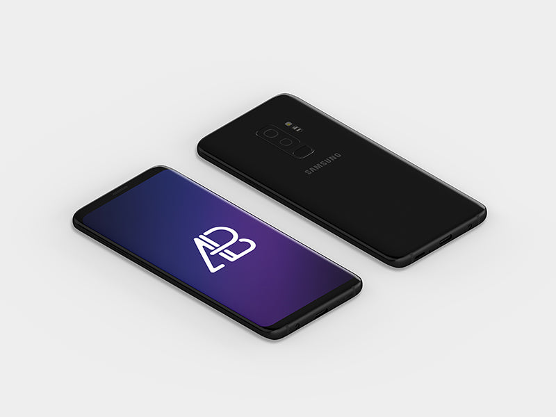 Isometric Samsung Galaxy S9 Plus Mockup