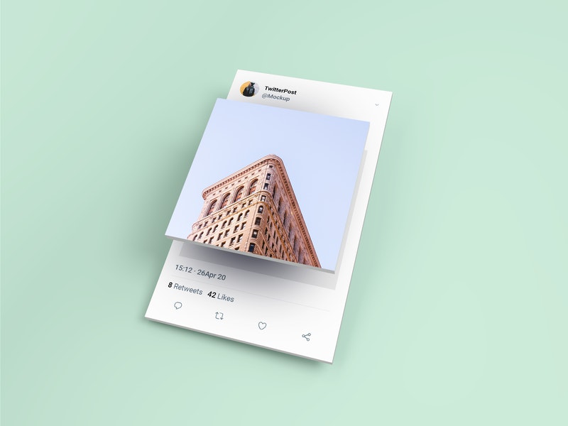 Isometric Twitter Post Mockup