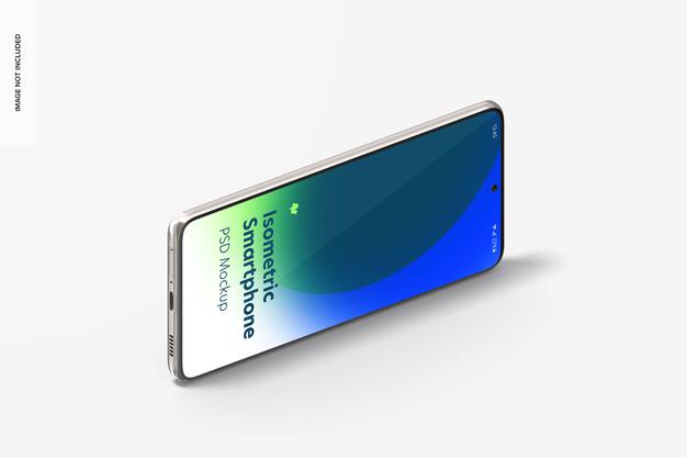 Isometric View Of Smartphone Mockup Psd