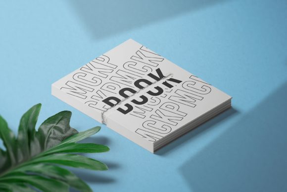 Isometric View Torn Book Cover Mockup PSD