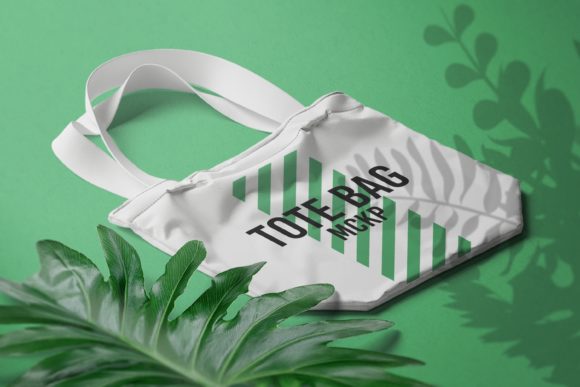 Isometric View Tote Bag Mockup PSD