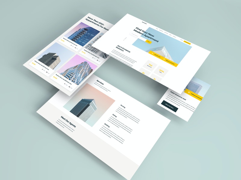 Isometric Web Pages Mockup