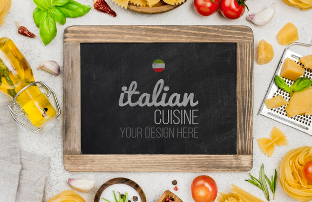 Italian Cuisine With Ingredients Psd