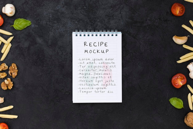 Italian Food Arrangement Above View Psd