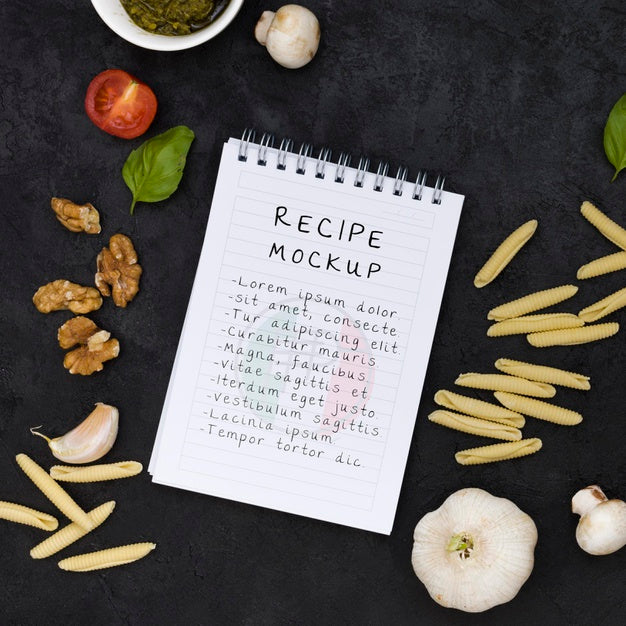 Italian Food Arrangement Flat Lay Psd