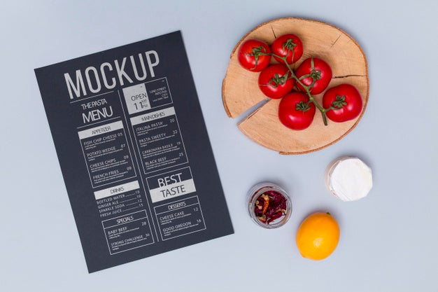 Italian Food Concept With Tomatoes Top View Psd