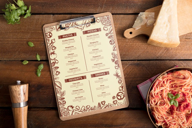 Italian Food Menu Concept Mock-Up Psd