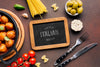 Italian Food Mock-Up Food And Cutlery Psd