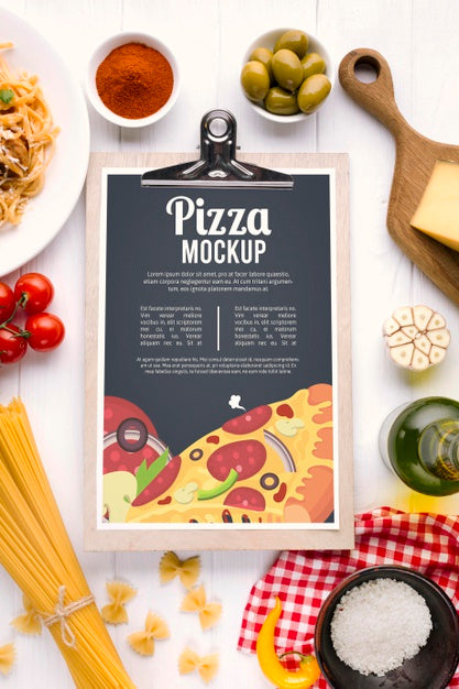 Italian Food Mock-Up Restaurant Menu Psd
