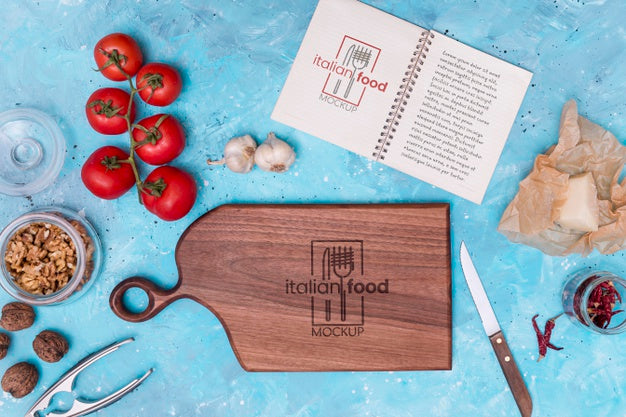 Italian Food Mock-Up With Ingredients Psd