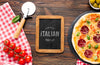 Italian Food Mock-Up With Pizza And Tomatoes Psd