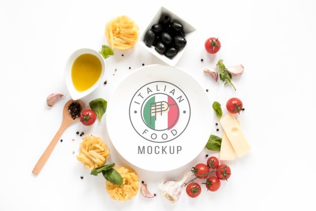 Italian Food Plate Mock-Up Psd