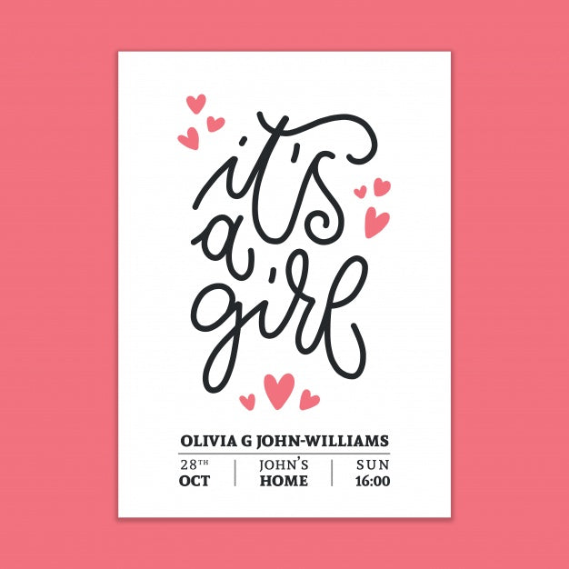Its A Girl Mockup Psd