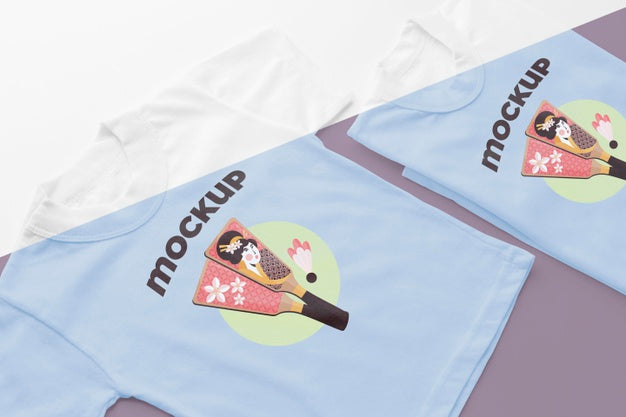Japanese T-Shirt Mock-Up Arrangement Psd