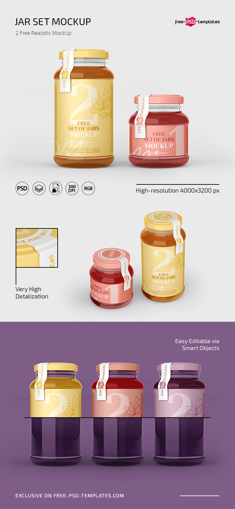 Jar Set Mockup In Psd