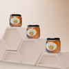 Jars With Honey On Honeycomb Shape Psd