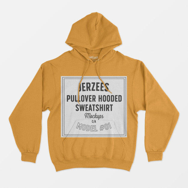 Jerzees Pullover Hooded Sweatshirt Mockup 01 Psd