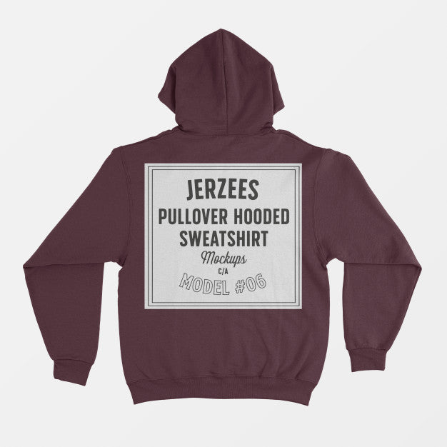 Jerzees Pullover Hooded Sweatshirt Mockup Psd