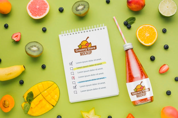 Juice And Smoothie Concept Mock-Up Psd