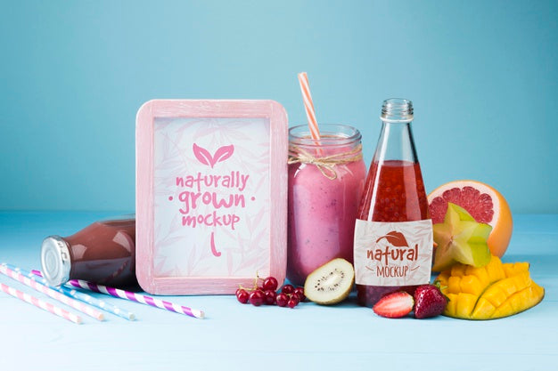Juice And Smoothie Concept Mock-Up Psd