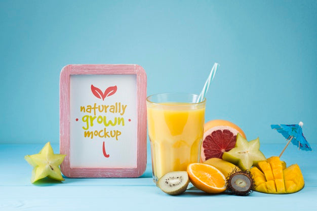 Juice And Smoothie Concept Mock-Up Psd